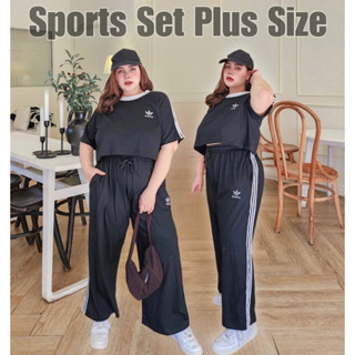 🤸‍♀️🤸‍♀️Sports Set ชุดเซ็ต เสื้อครอปคอกลม +กางเกงขายาว