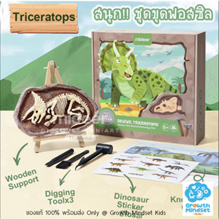 GM Kids (ของแท้พร้อมส่ง 6 - 12 ขวบ) ชุดขุดฟอสซิลไดโนเสาร์ ขุดฟอสซิล Fossil Excavation - Triceratop(Mideer)