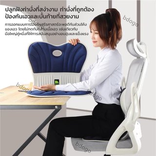 เบาะพกพา เบาะสุขภาพ เบาะเก้าอี้ เบาะรองเอว นั่งนานไม่เมื่อย อุปกรณ์พยุงเอวสำนักงาน เบาะรองนั่งแบบรวมเบาะรองเอว พร้อมแล้ว