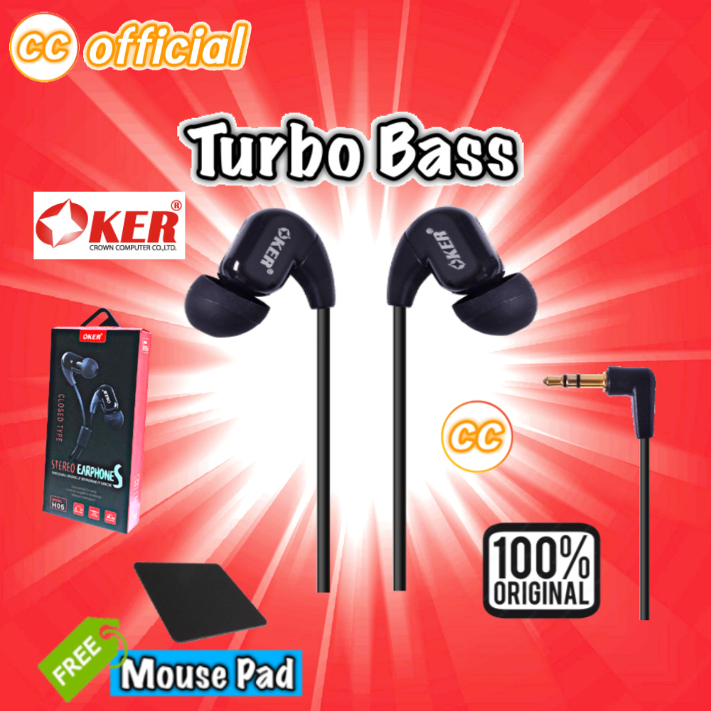 แท้100% OKER Earphones H05 หูฟัง TURBO BASS 05 แพ็คใหม่ล่าสุด #CC 55