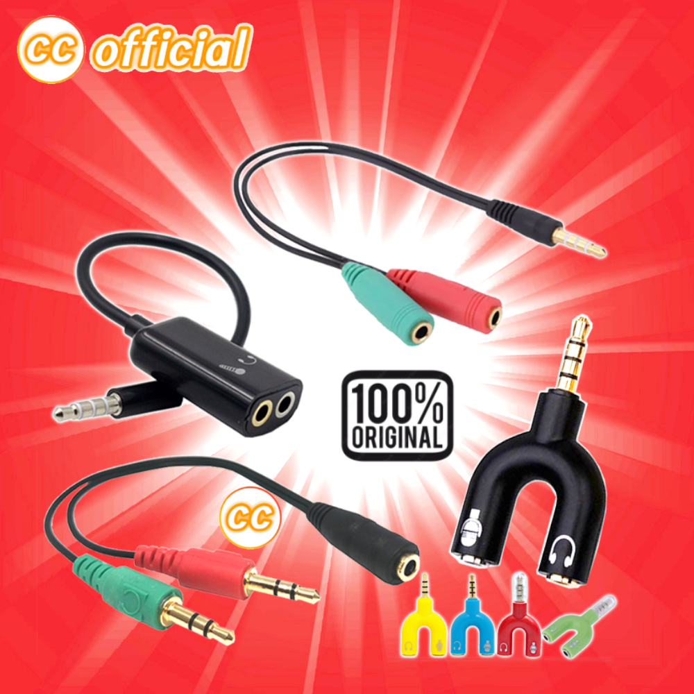 สาย Y 3.5mm 1ผู้ ออก 2หัวเมีย [ไมค์กับหูฟัง] #CC 35