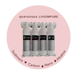 ชุดสารกรอง เครื่องกรองน้ำ Liveinpure รุ่น Pure UV ระบบการกรอง : Nano 5 ขั้นตอน with UV Sterilization  + Alkaline Filter
