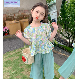 สาว ๆ ตั้งค่าฤดูร้อนปี 2023 รุ่นใหม่ เสื้อผ้าฤดูร้อน ทารกเพศหญิง เสื้อผ้าเด็กแฟชั่นฤดูร้อน
