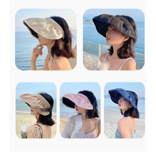 หมวกเชลล์เกาหลี กันUV สามารถม้วนเป็นที่คาดผมได้