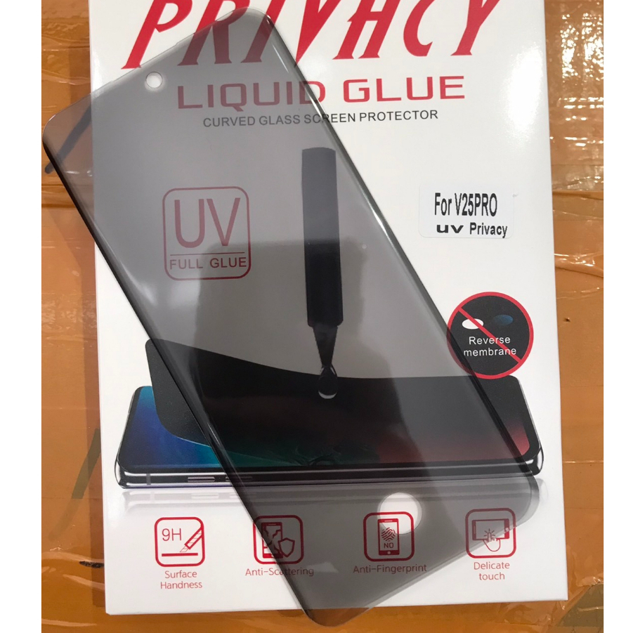 ฟิล์มกระจก UV Privacy กันมอง For VIVO V25Pro กระจกกาวยูวี Tempered glass Anty-Spy