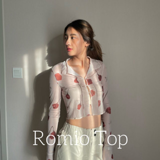 Renna | Romio Top🥀 เสื้อซีทรูตะขอหน้า ลายกุหลาบ🌹(💓พร้อมส่ง)