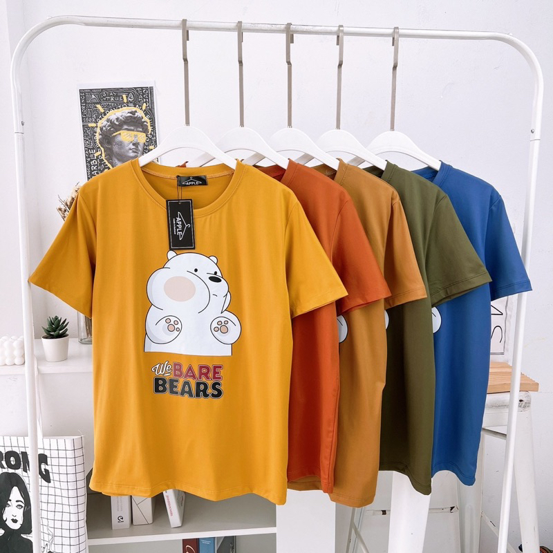 เสื้อยืด สกรีนลายหมีขาว we bare bears งานป้าย