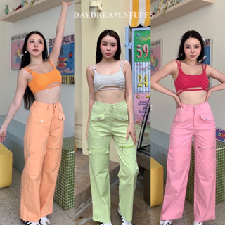 💫พร้อมส่ง💫Candy nylon pant • กางเกง ทรงคาร์โก้ ผ้าร่ม สม็อคหลัง สีสันน่ารักสถดๆ ดีเทลแต่งซิป ผ้าและทรงคือดีมากๆ