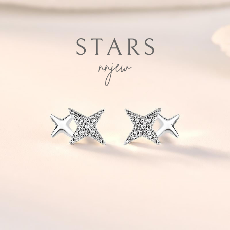 nnjew ต่างหู รุ่น ดวงดาว stars ต่างหูแฟชั่น ผู้หญิง