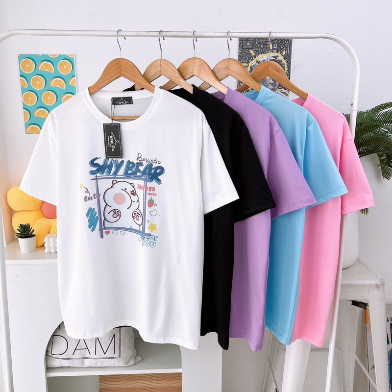 เสื้อยืด Oversize สกรีนลายหมีขาว We bare bears งานป้าย