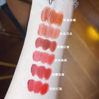 เซตลิปหมี ชุด6แท่ง Sensory party ส้มอิฐแดงก่ำแดงอิฐ เนื้อแมท เนื้อกำมะหยี่ เกลี่ยง่าย ลิป ไม่ตกร่อง สีสวยชัด ติดทน