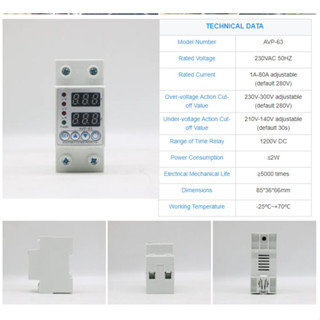 Digital Automatic Over/Under Voltage Protection with Auto Re-Connect Single Phase 63A