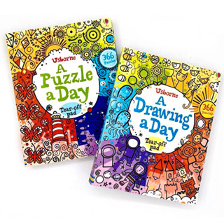 Usborne A Drawing &amp; A Puzzle A Day &amp; Step-by-Step / Drawing Dinosaurs / Draw 1001 Planes / Draw 1001 Animals ,Soft Cover