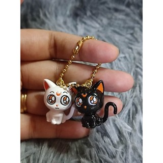 หายาก 🌕 Sailor Moon 🌕 Chibi Luna &amp; Artemis Dolly Phone Strap Charm Figureพวงกุญแจลูน่า กับ อาร์เทมิส น่ารักมากๆคร้า 🌕