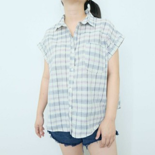 เชิ้ตลินินแขนล้ำ Cotton Freesize อก 44"