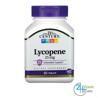 &lt; พร้อมส่ง&gt;  21st Century Lycopene 25 mg, 60 เม็ด  ,ไลโคปีน  บำรุงผิวพรรณ ต้านอนุมูลอิสระ