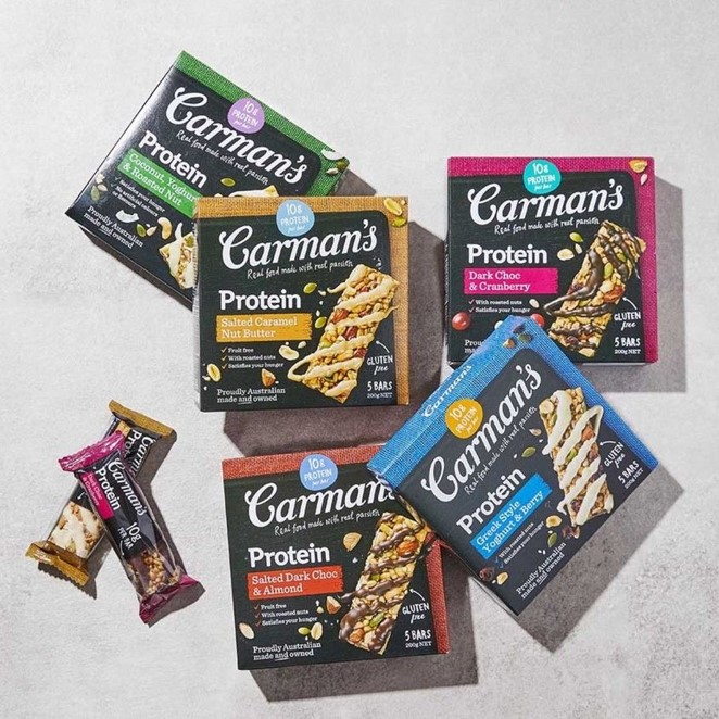 Carman's Protein Bar (Australia Imported) x5 Bars คาร์แมน โปรตีนชนิดแท่ง (มี3 รสให้เลือก)