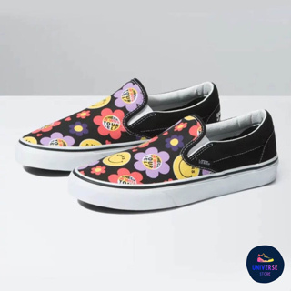 [ของแท้ ส่งฟรี จากไทย] VANS CLASSIC SLIP-ON - RADICALLY HAPPY BLACK MULTI