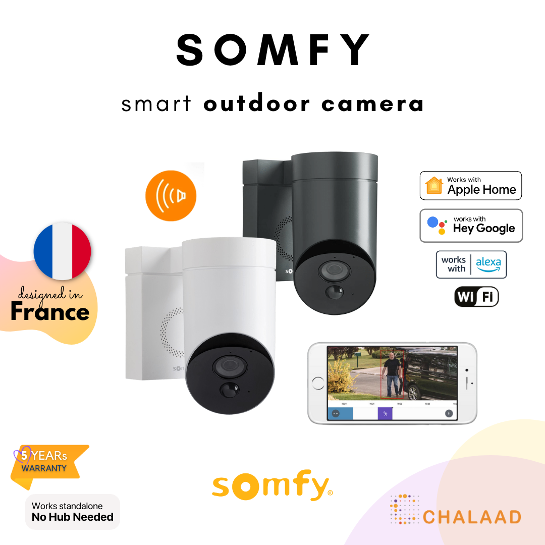 Somfy Smart Outdoor Camera กล้องวงจรปิดรักษาความปลอดภัยภายนอกบ้านอัจฉริยะ Apple HomeKit / Google Home / Alexa