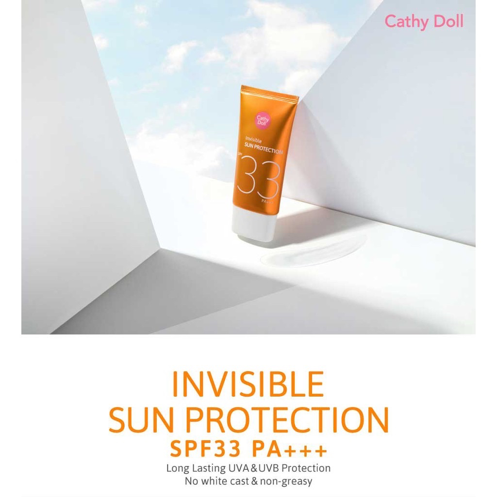 Cathy Doll Invisible Sun Protection SPF 33 PA+++เคที่ดอลล์ อินวิซิเบิ้ล โพรเทคชั่น ขนาด 20 g.