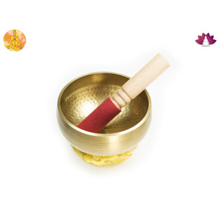 Singing Bowl ขันธิเบต ขนาด13.5-14ซม. ชามทำสมาธิ 1 ใบ ไม้วน 1 ชิ้น หมอนรอง 1 ชิ้น