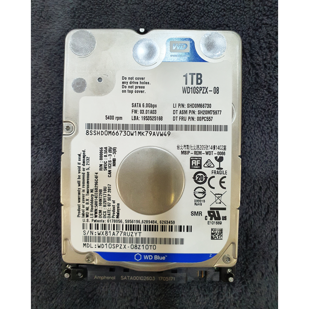 ฮาร์ดดิสก์ HDD 2.5 WD wd10spzx-08 (1TB) WD wd5000lpvx-08v0t (500GB) สินค้ามือ 2