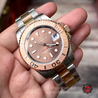 Seikomod Yacht Master Rosegold with Twotone Oyster Strap