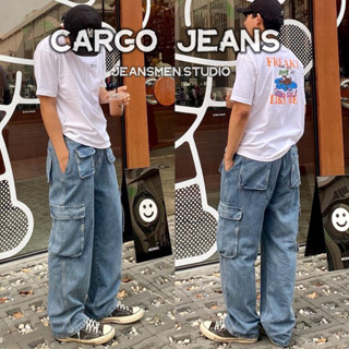 ‼️พร้อมส่ง🍻Cargo jeans ( สี Blue ) กางเกงยีนส์คาร์โก้ Y2K👖✨คุณภาพดี