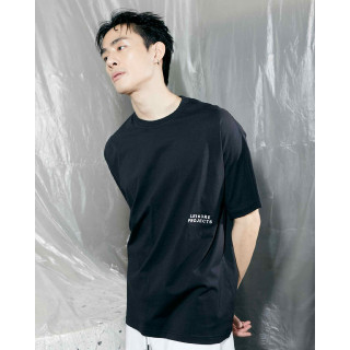 (LEISURE PROJECTS)LEISURE basic -tshirt (white) เสื้อยืดคอกลม ทรง oversize ปักlogo Leisure projects