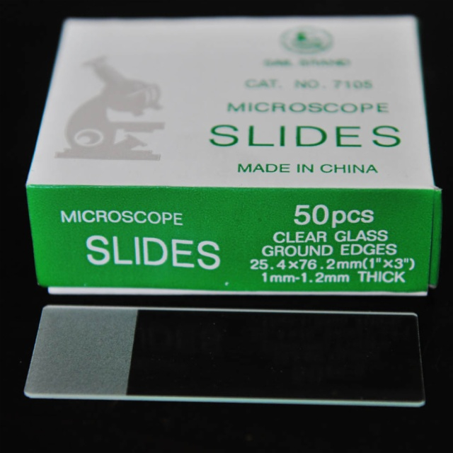 แผ่นสไลด์ กล้องจุลทรรศน์ ปลายฝ้า slide frosted