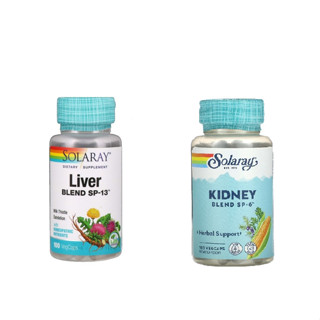 พร้อมส่ง!!! Solaray, Liver Blend SP-13, 100 VegCaps /  Kidney Blend SP-6, 100 VegCaps