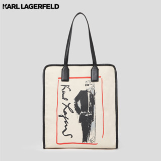 KARL LAGERFELD - KARL ARCHIVE CANVAS SHOPPER 235W3989 กระเป๋าถือ