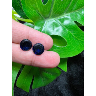 cz glass blue sapphire Round 6mm To 11 mm Total 5 pieces