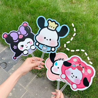 Sanrio ของใช้พกพา พัดมือพกพา พัดพลาสติก น่ารัก Kuromi Pochacco ลายการ์ตูน ของชำร่วย มีความคิดสร้างสรรค์ แฟชั่นฤดูร้อน