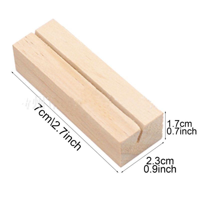 ฐานตั้งไม้มินิมอล มี2แบบ กลม และ เหลี่ยม สำหรับเสียบบัตร ป้าย ข้อความต่างๆ หรือ ใช้ตกแต่ง - รูปที่ 2