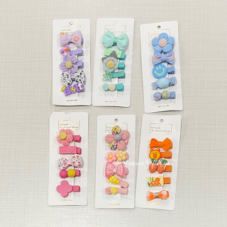 กิ๊ฟติดผมเด็ก ลายโบว์ ดอกไม้ 5ชิ้น/แพ็ค