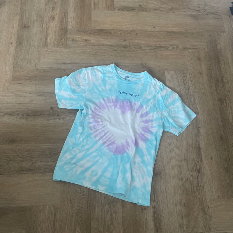 💿 VGH tiedye tshirt sizeL/Xl | เสื้อยืดมัดย้อมลายหัวใจสีฟ้าชมพู
