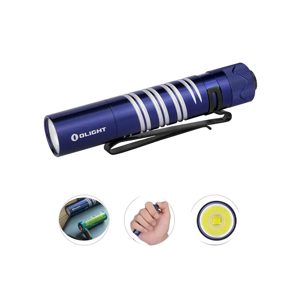 ไฟฉาย Olight i5R EOS Regal Blue ความสว่างสูงสุดถึง 350 ลูเมนส์ และส่องไกลสุด 64 เมตร รันไทม์นานสุด 3