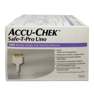 เข็มเจาะเลือดปลายนิ้ว Accu Chek Safe T Pro Uno ขนาด 200 ชิ้น (exp.2029)