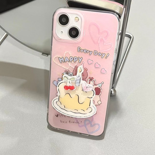 💕พร้อมส่ง💕iPhone 14 13 12 11 Pro Max เคส for เคสไอโฟน11 น่ารัก  บางเบาพกพาง่าย เค้ก พร้อมขาตั้ง Case