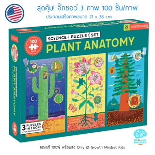 GM Kids (ของแท้ USA พร้อมส่ง6+ ขวบ) สุดคุ้ม จิ๊กซอว์ 100 ชิ้น Science 100 Pieces Jigsaw Puzzle Plant Anatomy (Mudpuppy)