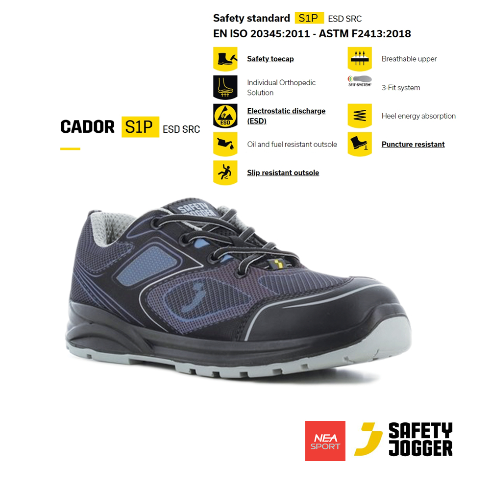[ลด30% เก็บโค้ด 2509FASHDD] SAFETY JOGGER - CADOR S1P รองเท้าเซฟตี้ หัวเหล็ก แผ่นเหล็กกันทะลุ มาตรฐานสากล รองเท้านิรภัย