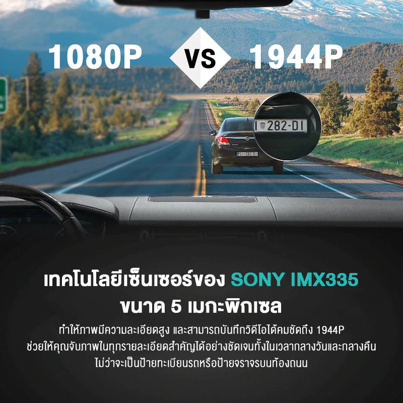 [HOT] 70mai Dash Cam A500s กล้องติดรถยนต์ 2.7K Car Camera หน้าหลัง RC06 ทนความร้อน กลางคืนสว่าง GPS รับประกันไทย1ปี thumbnail 6