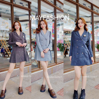 MAYFASHION ✨เบลเซอร์ผ้าทวีดลุคโคเรีย รุ่นนี้งานนำเข้าเกรดพรีเมี่ยมเลยจร้าาาา ดีไซน์สวยดูแพงมาก