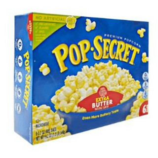 Pop Secret Microwave Popcorn – Extra Butter 270G POP-SECRET ไมโครเวฟป๊อปคอร์น รสเนย เข้มข้นมาก 270G (90G X 3)