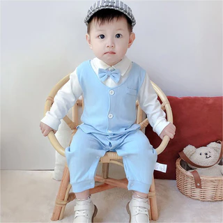 (1M-2Y)ชุดเด็กทารก ชุดหล่อ เด็กชาย ชุดเด็กอ่อน บอดี้สูท รอมเปอร์ romper ชุดออกงานเด็กชาย ชุดตรุษจีน boy กั๊ก ชุดเที่ยว