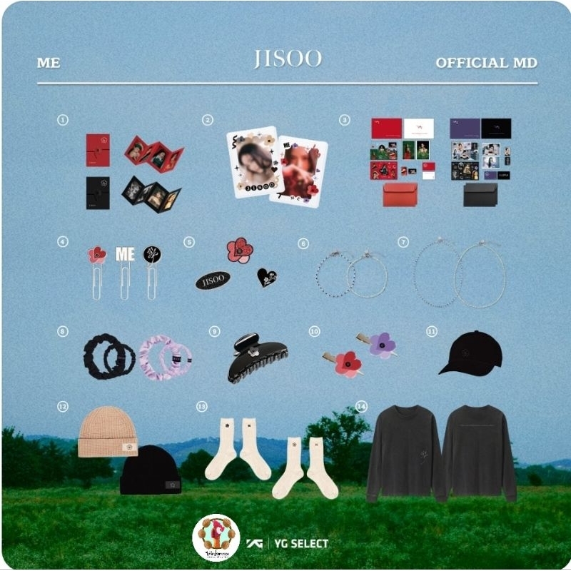 พรีออเดอร์ ❗️JISOO : ME Official Merch MD BLACKPINK photocard book mark pin t-shirt beanie หมวก เสื้