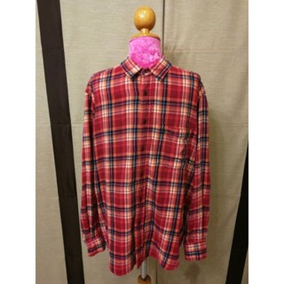 AUTHENTIC SHIRT FLANNEL [UNIQLO Brand_2nd hand] เสื้อเชิ้ตแขนยาวลายสก๊อตผ้าฝ้าย​💯%/ Size XL/ แท้มือสองกระสอบนำเข้า​