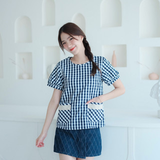 06-274 Coco Scotch Navy Top - 5 ไซส์