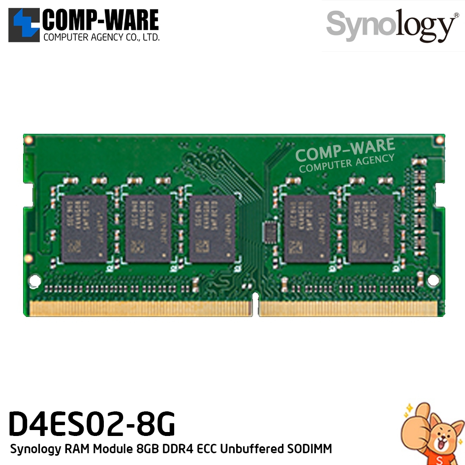 Synology RAM Module 8GB DDR4 ECC Unbuffered SODIMM D4ES02-8G - 5Y Warranty